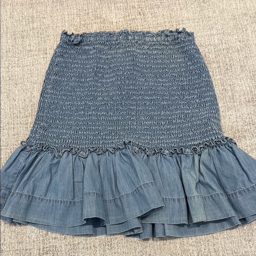 Veronica Beard Blue Ruffled Skirt